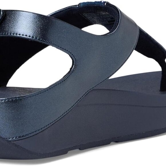 Women's Faux Leather Crystal T-Strap Wedge Sandals Rubber Sole Adjustable - Picture 2 of 7